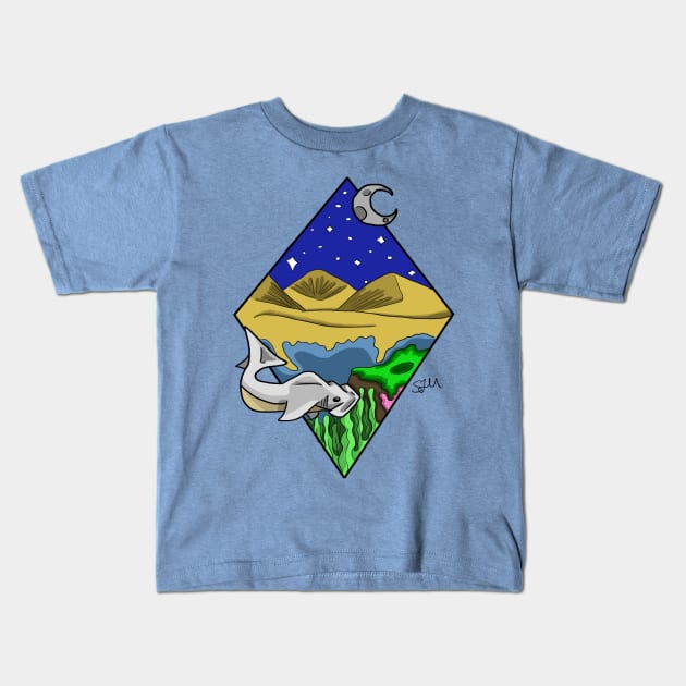 From the Desert, To The Sea Kids T-Shirt by SamuelMcCrackenArtworks